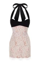 Rasario Stretch-crepe And Lace Halterneck Mini Dress Size: 34