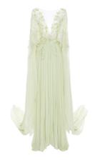 Pamella Roland Floral Chiffon Gown