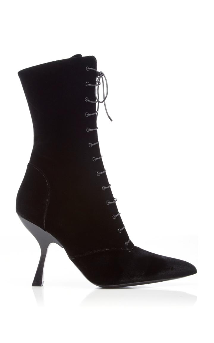 Brock Collection Velvet Lace Up Booties
