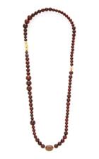 Maria Canale 18k Gold Wood And Smokey Topaz Necklace