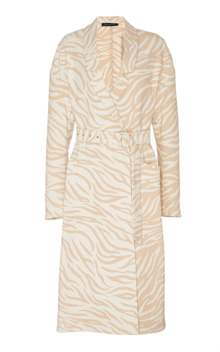 Moda Operandi Sally Lapointe Double-breasted Zebra-printed Coat Size: S