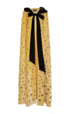 Alberta Ferretti Embellished Velvet Cape With Fur Hood