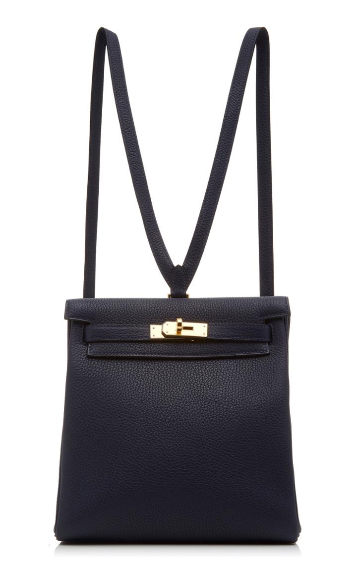 Herms Vintage By Heritage Auctions Herms 22cm Blue Marine Togo Leather Kelly Ado Backpack