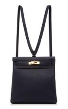 Herms Vintage By Heritage Auctions Herms 22cm Blue Marine Togo Leather Kelly Ado Backpack