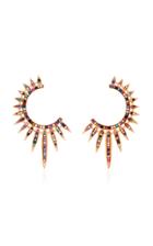 Nickho Rey Sunburst 14k Rose Gold Vermeil Crystal Earrings