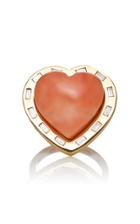 Brent Neale Large Puff Heart 18k Gold Coral And Diamond Ring