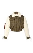 Sea Madeline Combo Mohair Military Bomber Jacket