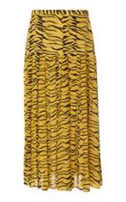 Rixo London Tina Animal-print Pleated Silk Midi Skirt