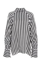 Lee Mathews Nicolas Stripe Silk Satin Top