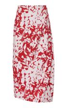 Rosie Assoulin Draped Floral-pattern Silk Midi Skirt