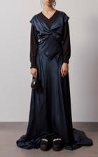 Moda Operandi Simone Rocha Knot-accented Silk-satin Gown