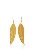 Sanjay Kasliwal Gold Feather Earrings