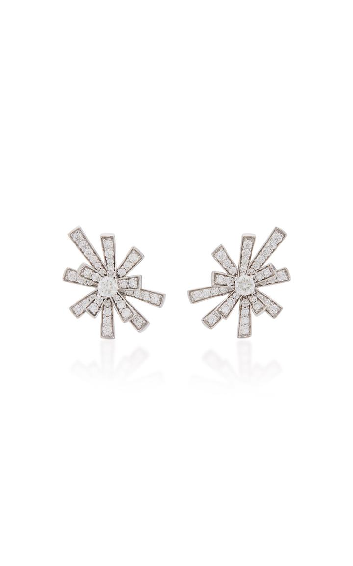 Hueb Mirage 18k White Gold And Diamond Studs