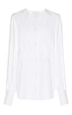Wanda Nylon Panel Sleeve Plastron Shirt