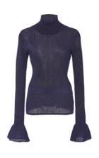 Veronica Beard Lilia Ribbed-knit Lurex Turtleneck Top