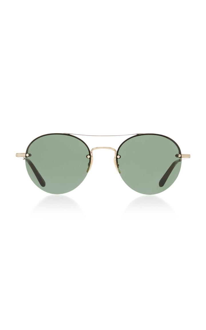 Garrett Leight Beaumont Round-frame Metal And Acetate Sunglasses