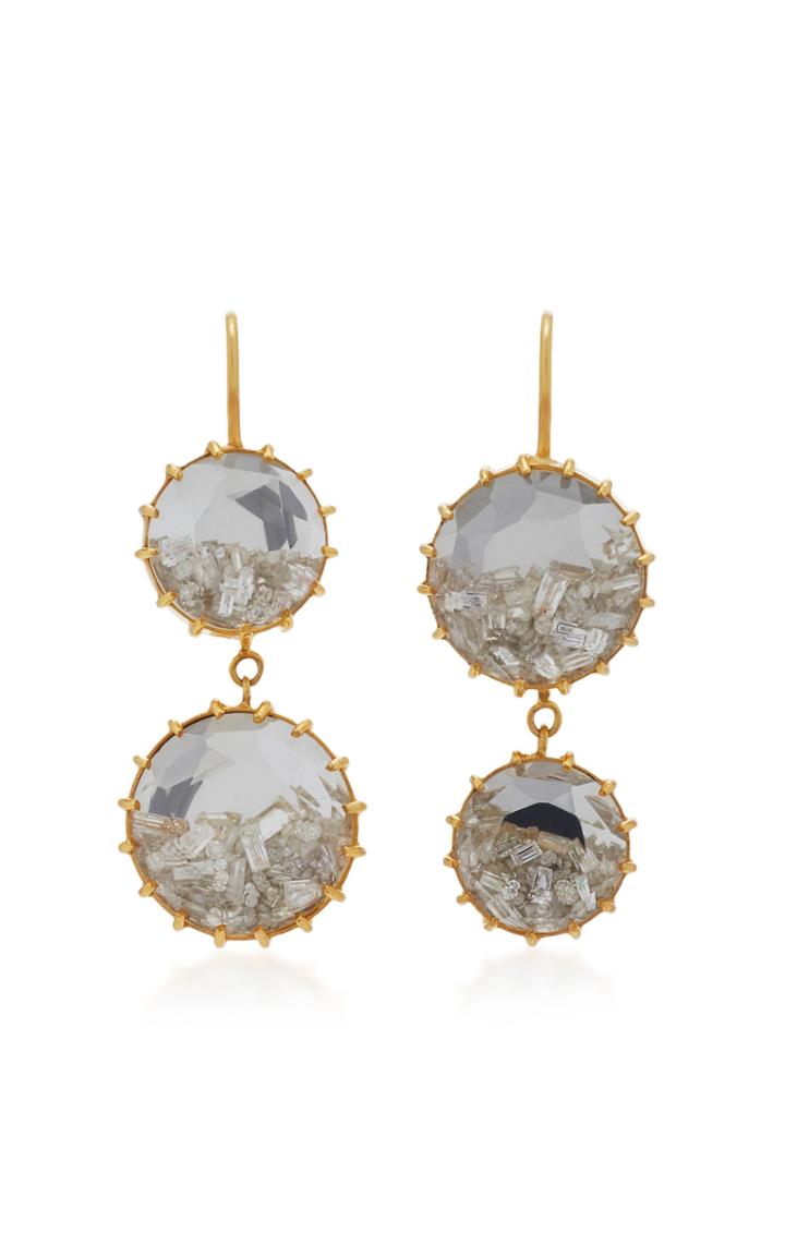 Renee Lewis 18k Gold White Diamond Shake Earrings