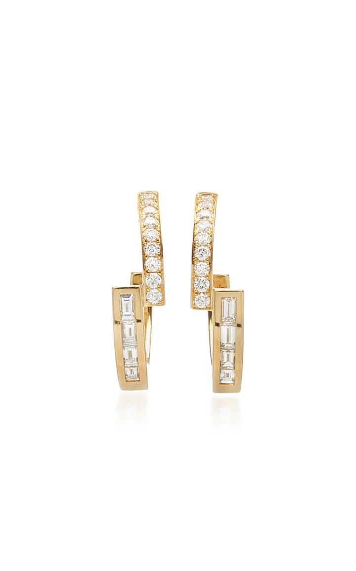 Azlee 18k Yellow Gold Diamond Hoops