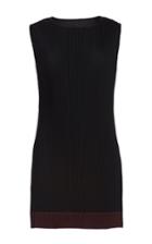Barbara Casasola Black Micropleat Colorblock Hem Tank Top