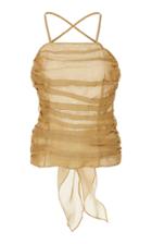 Zeynep Aray Backless Silk And Linen Top