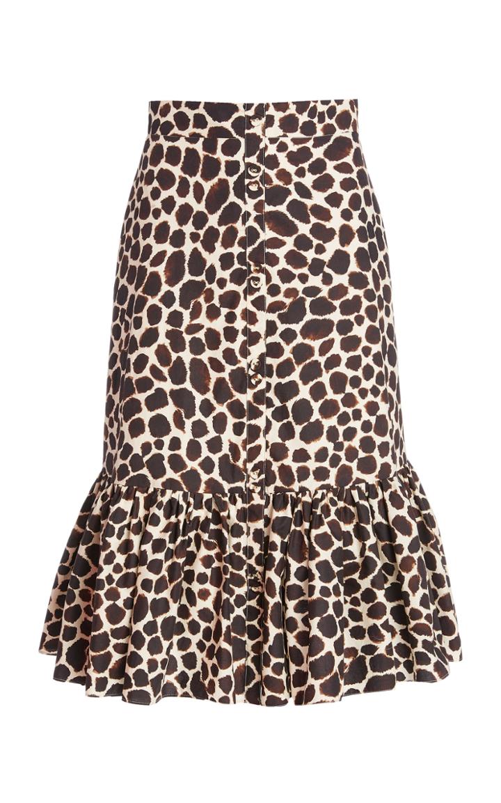Cara Cara Georgica Printed Cotton-poplin Midi Skirt
