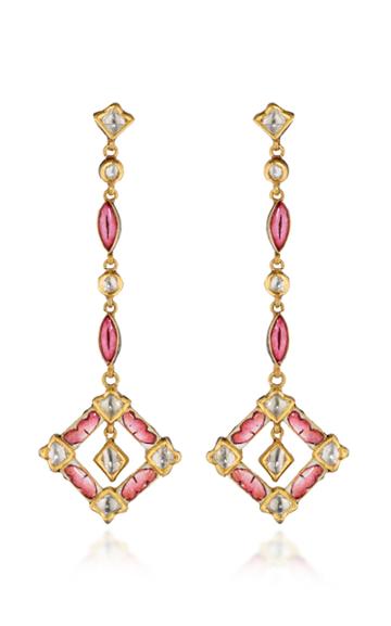 Madhuri Parson Lotus Petal 18k Yellow Gold Diamond Earrings