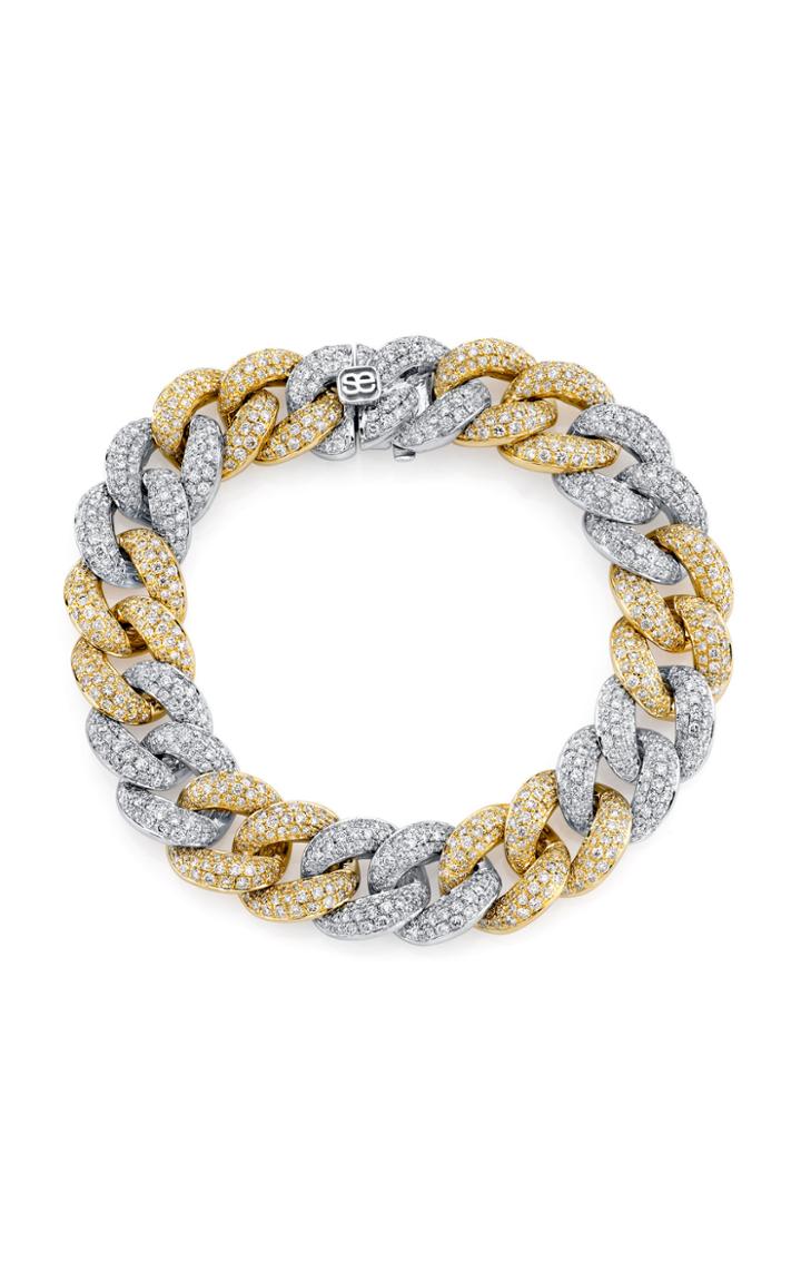 Sydney Evan Two Tone Large Pave Link Bracelet
