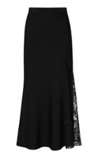 Givenchy Lace-paneled Asymmetric Crepe Midi Skirt