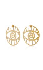 Kalmar Gold-plated Brass Eye Earrings
