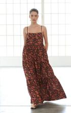 Matteau Swim Tiered Low Back Cotton Maxi Dress