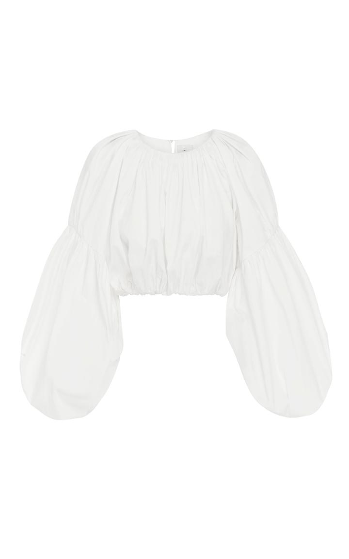 Aje Mimosa Cropped Cotton-poplin Blouse