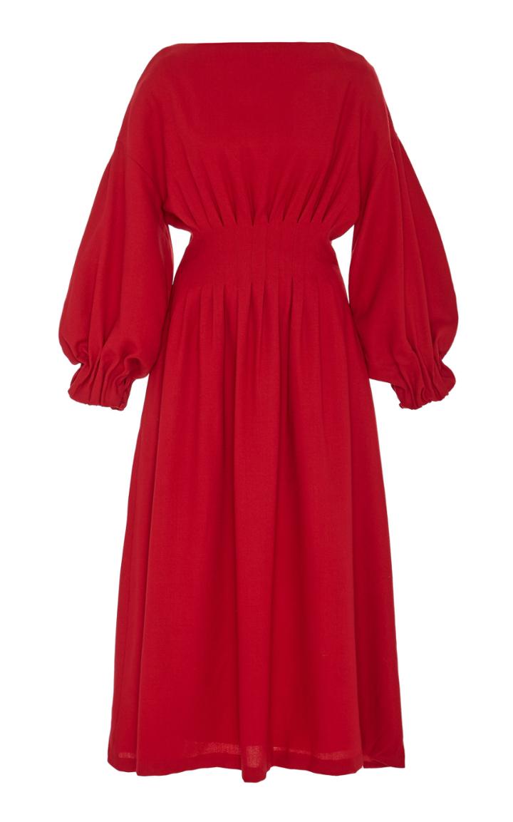 Andres Otalora Claudia Wool Midi Dress
