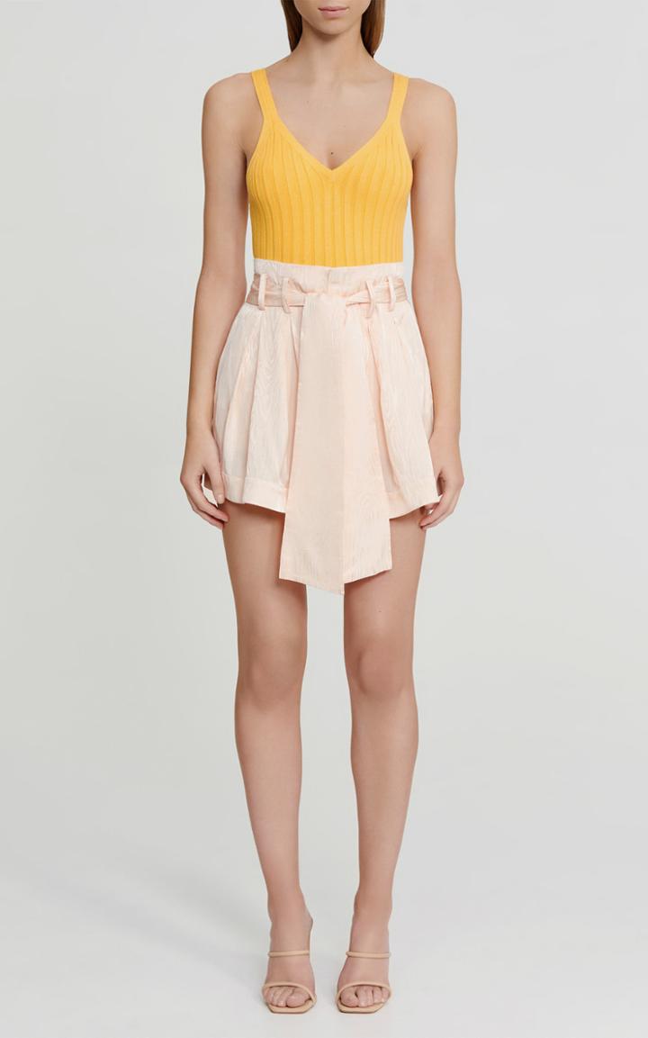 Moda Operandi Significant Other Samantha Pleated Belted Moir Shorts
