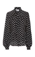 Michael Kors Collection Bow-detailed Printed Silk Blouse