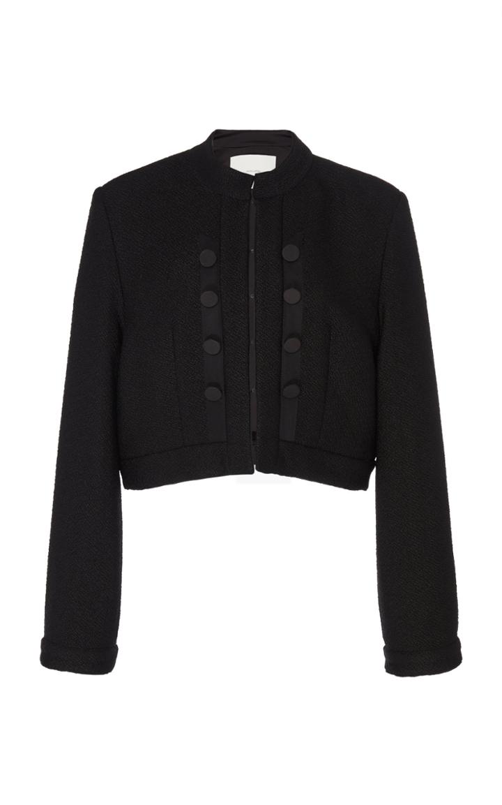 Moda Operandi Adam Lippes Cropped Boucle Military Jacket Size: 2