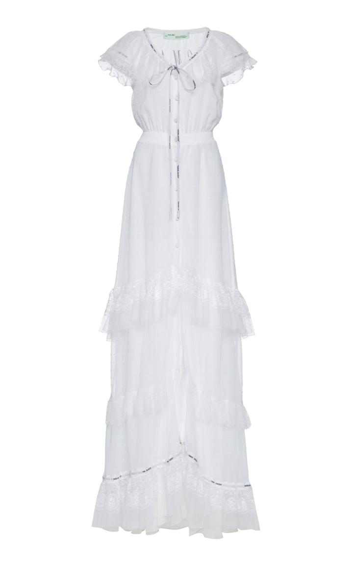 Off-white C/o Virgil Abloh Ruffle Chiffon Dress