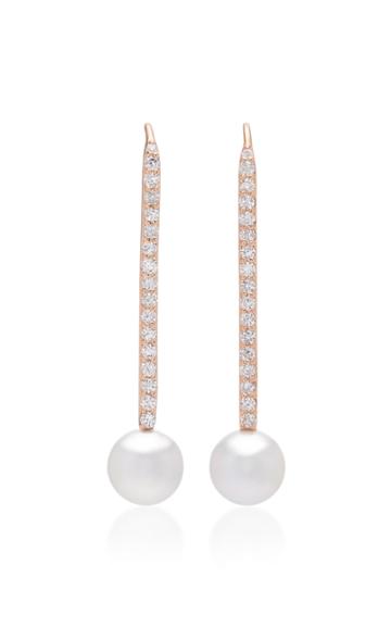 Carbon & Hyde 14k Rose Gold Pearl And Diamond Earrings