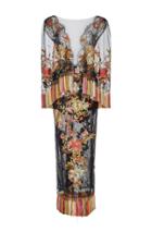 Marchesa Floral Embroidered Chantilly Lace Dress