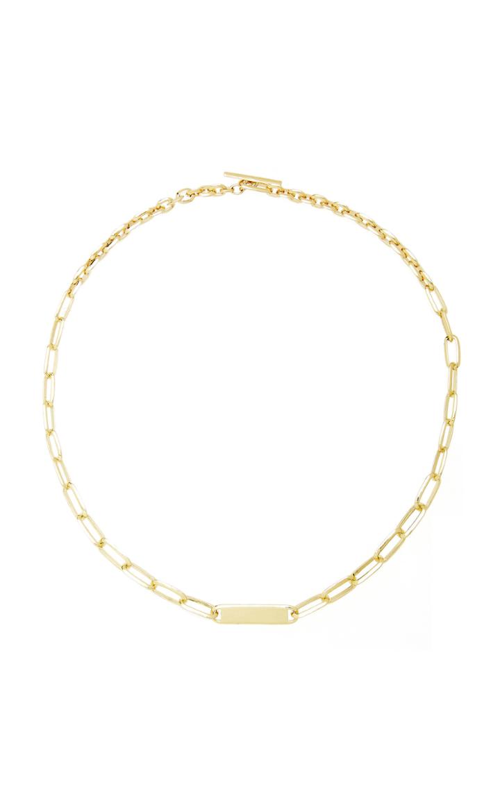 Moda Operandi Lizzie Mandler Nameplate Graduated Knife Edge Oval Link Chain Necklace
