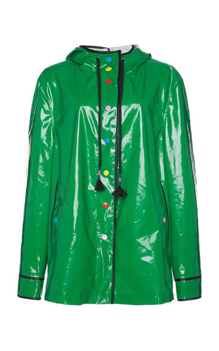 Mira Mikati Patent Rainbow Snaps Short Raincoat