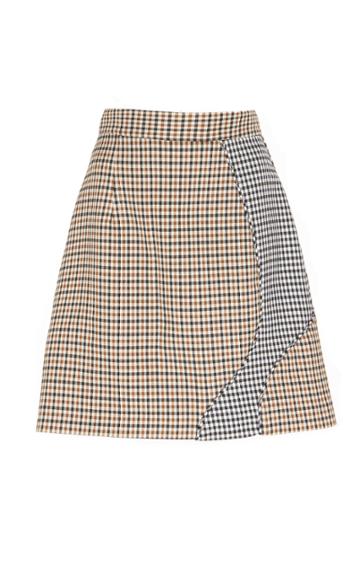 Wynn Hamlyn Curve Checked Skirt