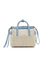 Nancy Gonzalez Cristie Mini Crocodile-trimmed Linen Bag