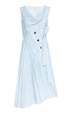 Delpozo Asymmetric Striped Cotton Dress