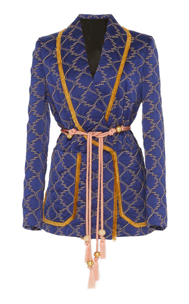 Peter Pilotto Satin Quilted Blazer