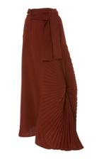 Victoria Beckham High-waisted Pleated Crepe Maxi Skirt