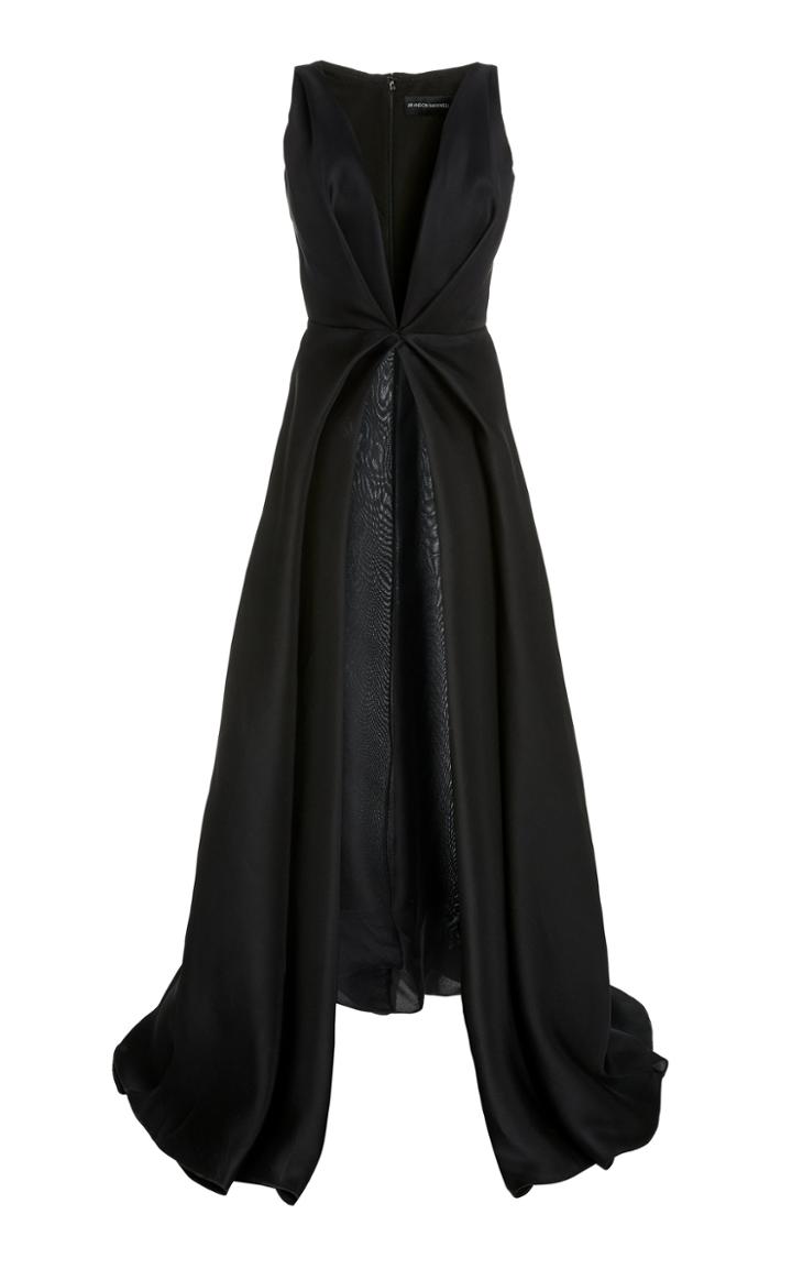 Moda Operandi Brandon Maxwell V-neckline Draped Silk Maxi Top