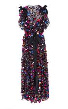 Carolina Herrera V-neck Embroidered Dress