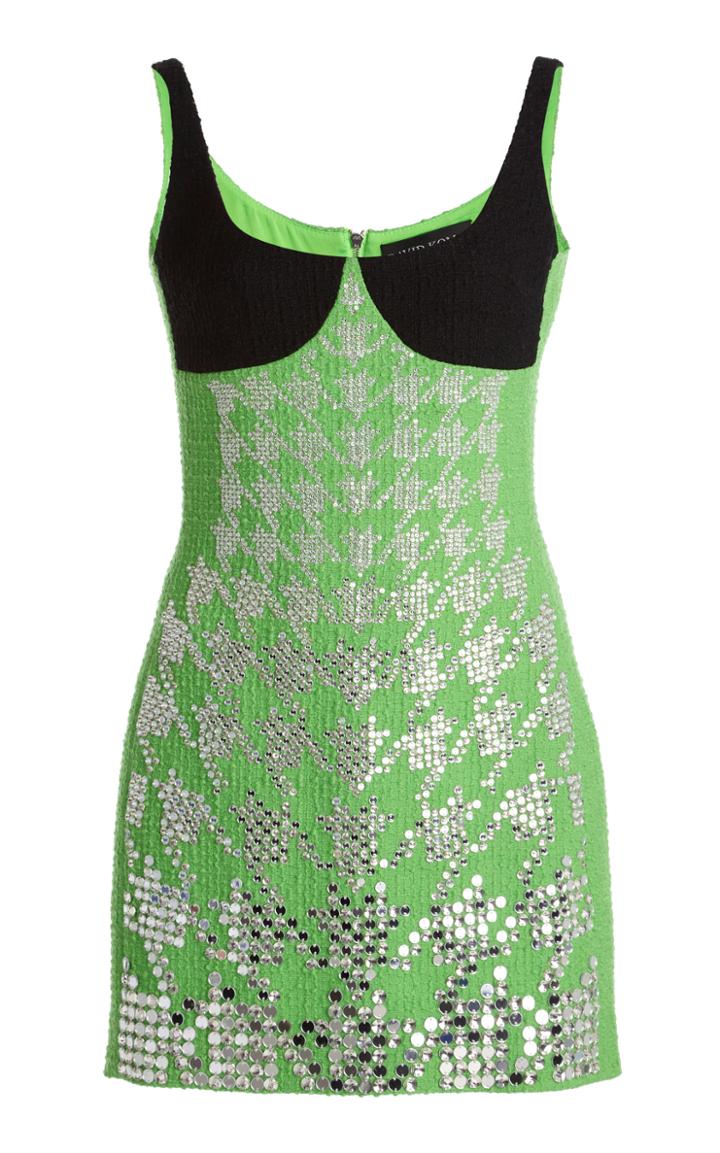 Moda Operandi David Koma Crystal-embellished Houndstooth Mini Dress