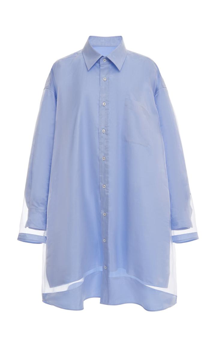 Maison Margiela Tulle-trimmed Poplin Dress