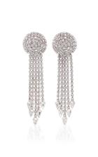 Alessandra Rich Crystal And Brass Fringe Clip Earrings